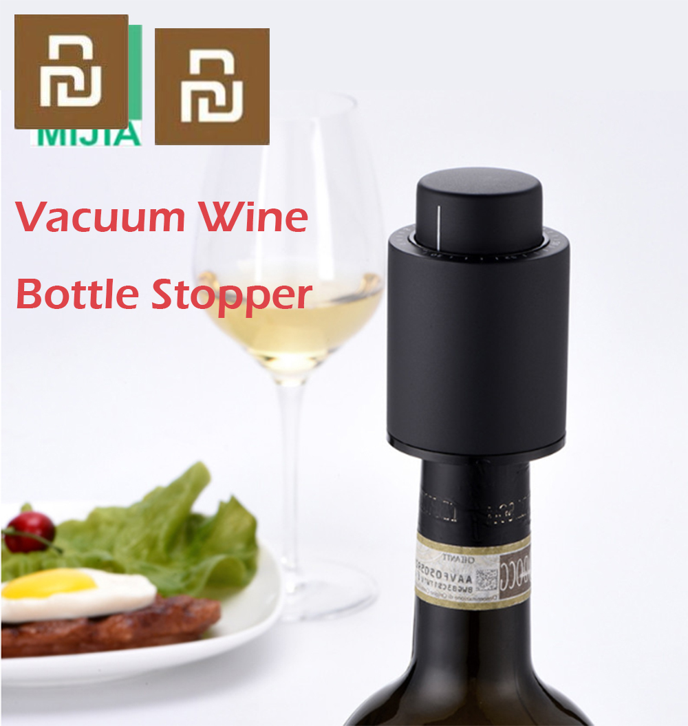 Wine Stopper Vacuum - จุกปิดขวดไวน์สุญญากาศ Youpin แบบพลาสติก สำหรับเก็บไวน์ในสภาพปิดผนึก พร้อมระบบสุญญากาศและระบบจดจำ จุกปิดไฟฟ้า