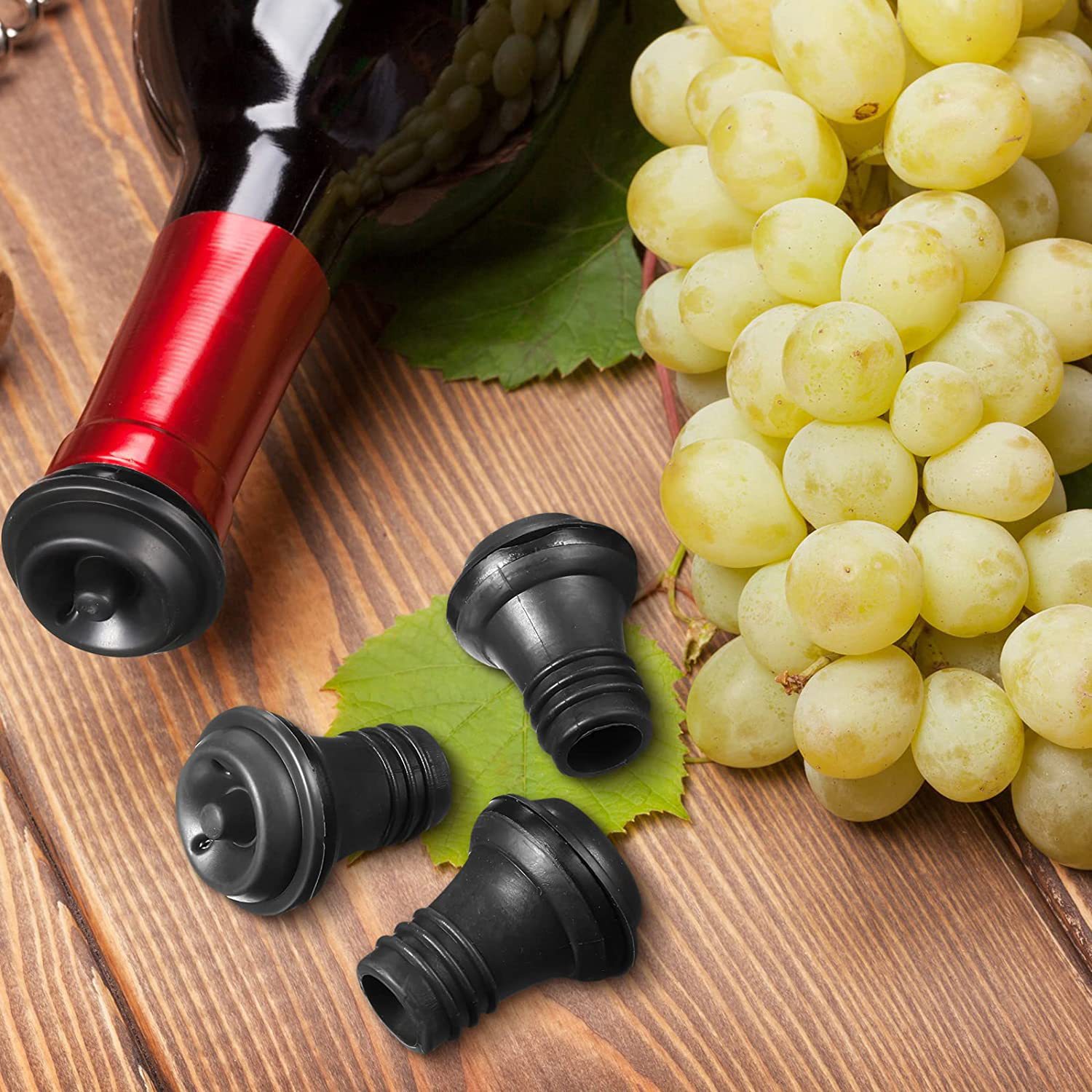 Wine Stopper Vacuum - ปั๊มสุญญากาศสำหรับไวน์ จุกปิดสุญญากาศแบบแมนนวล อุปกรณ์ปิดผนึกขวดไวน์แดง ป้องกันการสูญเสียคุณภาพ ใช้ได้กับขวดไวน์ทั่วไป อุปกรณ์เสริมสำหรับบาร์