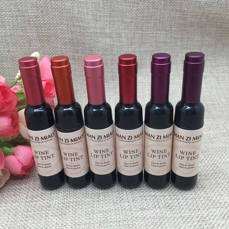Wine Bottle Size - 2023ลิปสติกลิปกลอสกันน้ำติดทนนานรูปขวดไวน์น่ารักสำหรับผู้หญิงเครื่องสำอางลิปกลอสสีแดงเซ็กซี่