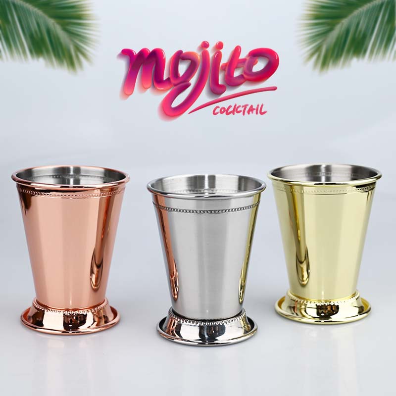 Wine Beer Mixed Drinks - แก้วมัคสแตนเลสมิ้นท์ Julep 350มล. แก้วค็อกเทลผสมเครื่องดื่มมาร์ตินี่โมจิโต้แก้วเบียร์ปาร์ตี้แก้วไวน์ Julep