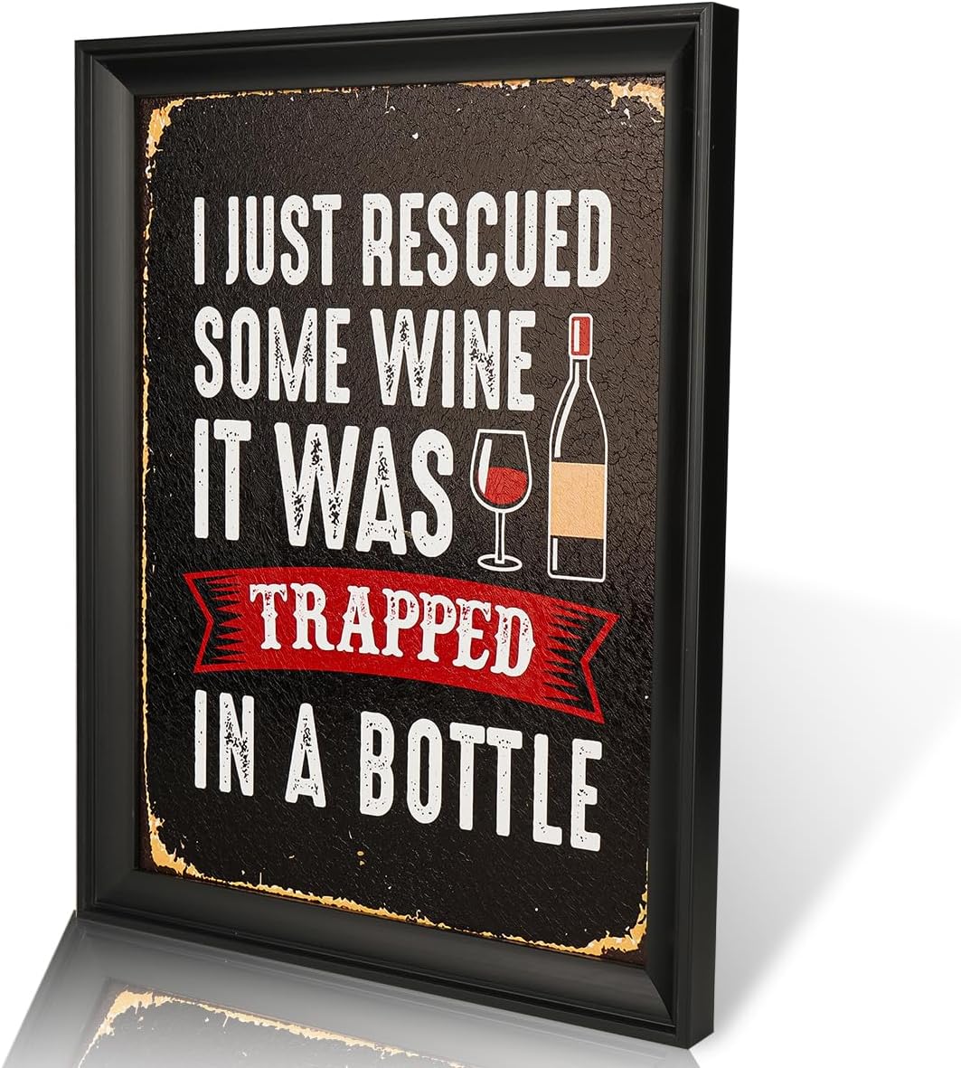 Wine Beer & More - กฎแห่งมุมสันทนาการของผู้ชาย ของตกแต่งผนังพร้อมเบียร์, งานศิลปะติดกรอบธีมเบียร์, ป้ายตกแต่งติดผนังรูปไวน์, (WINE 2)
