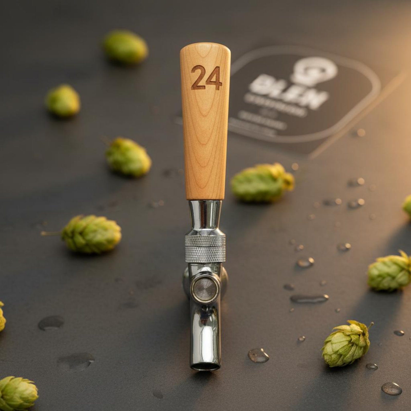 Wine Beer & More - ด้ามจับเบียร์ไม้สั้น ด้ามจับก๊อกเบียร์ไม้เนื้อแข็ง อุปกรณ์เสริมบาร์ ดีไซน์คลาสสิก ผิวขัดเงา สำหรับผู้ผลิตเบียร์ที่บ้าน
