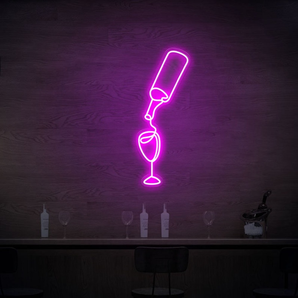 ไฟนีออนรูปขวดไวน์แบบ LED ไฟตกแ - Wine In Beer Store บทวิจารณ์และราคา