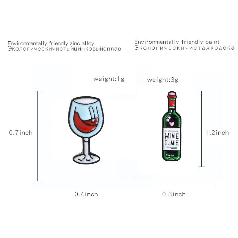 เข็มกลัดรูปการ์ตูนไวน์และแก้วไ - Wine Or Beer บทวิจารณ์และราคา