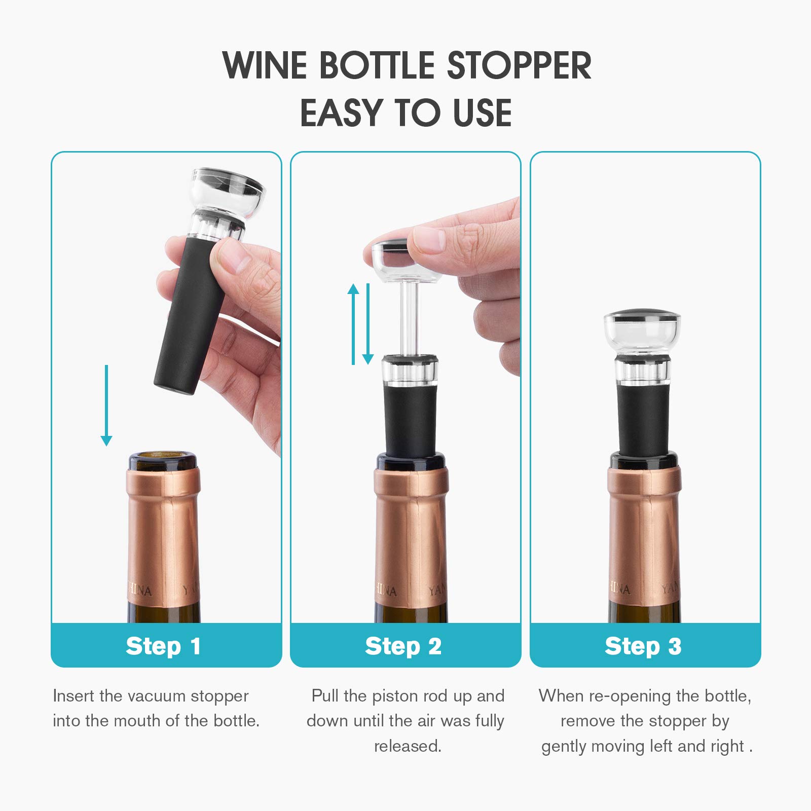 ชุดจุกปิดขวดไวน์ 4 ชิ้น พร้อมป - Wine Stopper Vacuum บทวิจารณ์และราคา