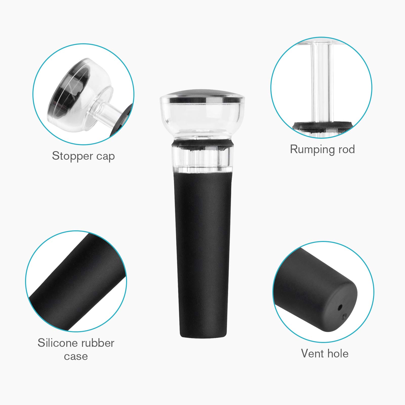 ชุดจุกปิดขวดไวน์ 4 ชิ้น พร้อมป - Wine Stopper Vacuum บทวิจารณ์และราคา