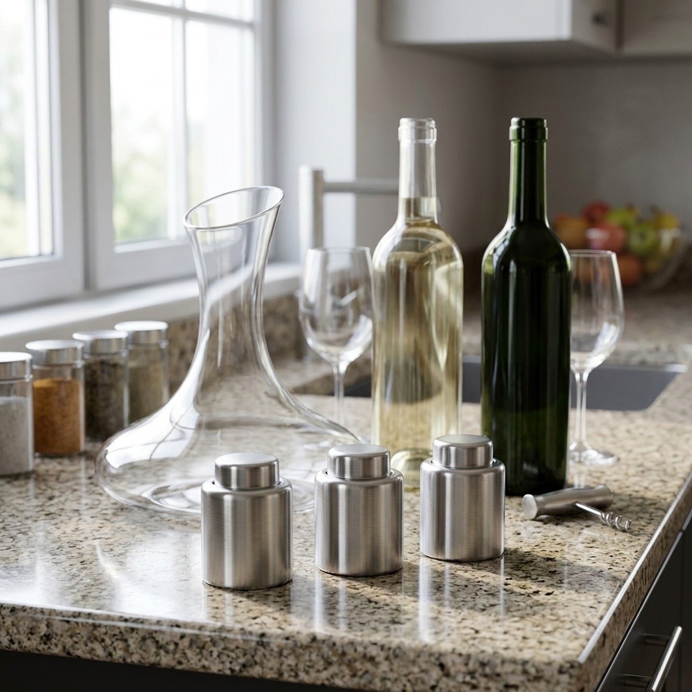 จุกปิดขวดไวน์สุญญากาศสแตนเลส 3 - Wine Stopper Vacuum บทวิจารณ์และราคา